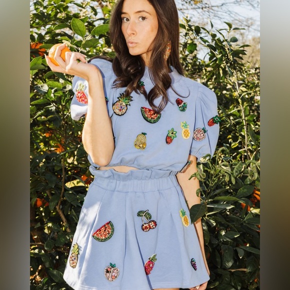 NWT Queen of Sparkle 3D Fruit Skort Size Small - Picture 1 of 12